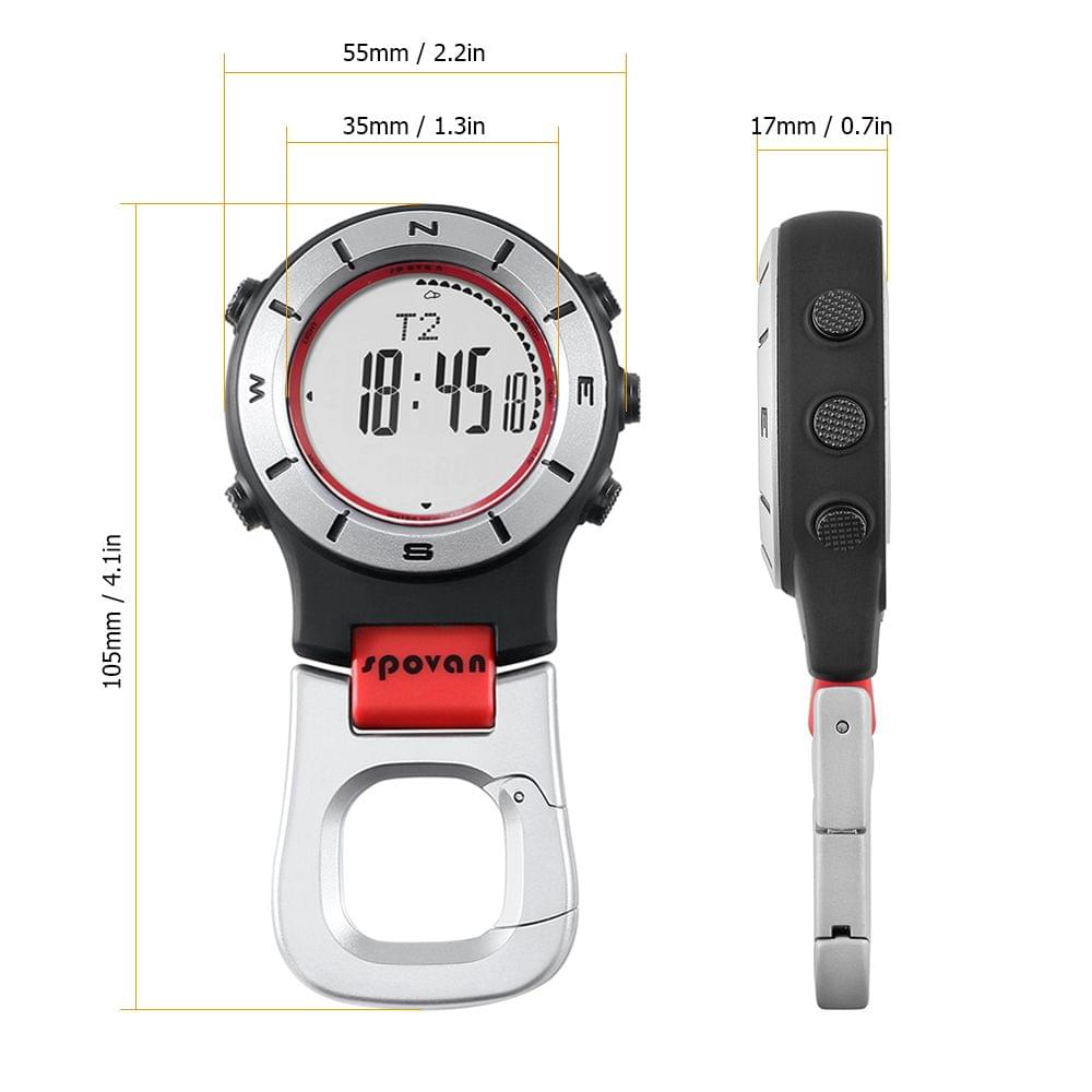 SPOVAN Smart Watch Altimeter Barometer Compass LED Watch - Red White