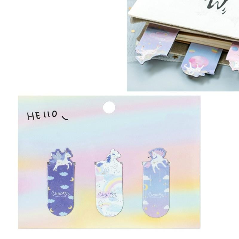 2 PCS Cute Unicorn Magnetic Bookmark Set (Random Delivery)