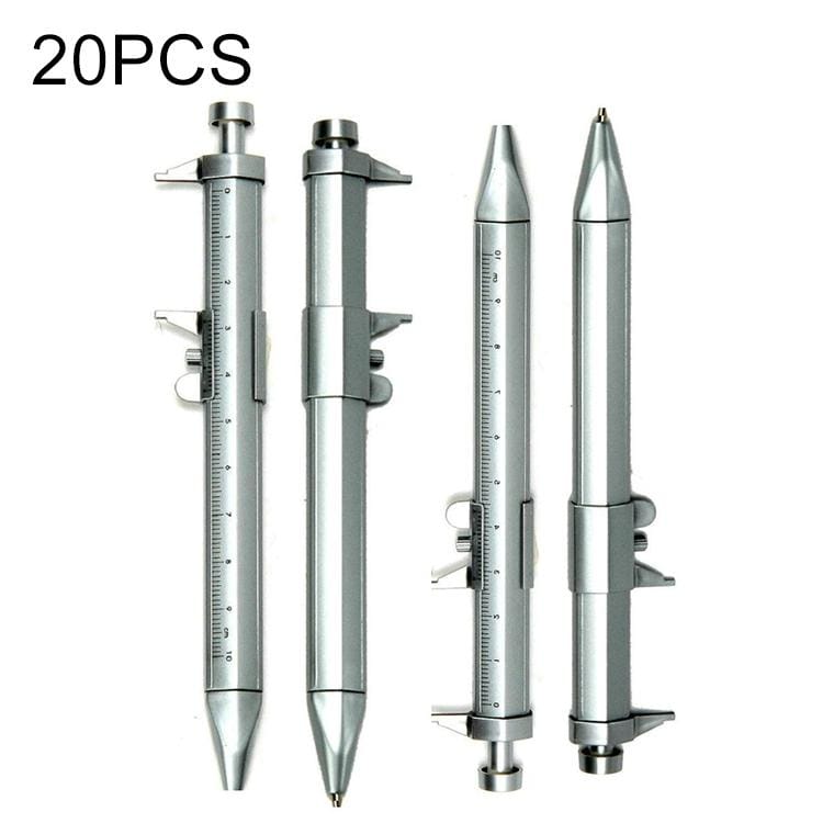 20 PCS Ballpoint Ruler Gifts Student Stationery Office Writing Pen (Black)