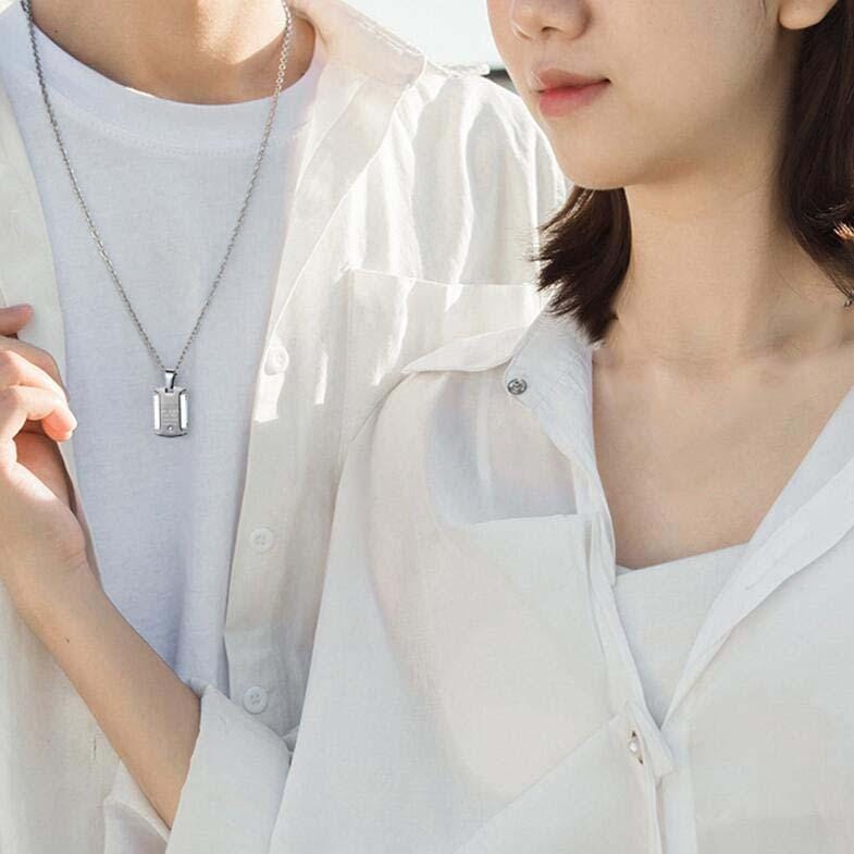 OPK 1688 Key Diamond Titanium Steel Necklace Couple Pendant Men Women Clavicle Chain, Style:Men Pendant + Chain
