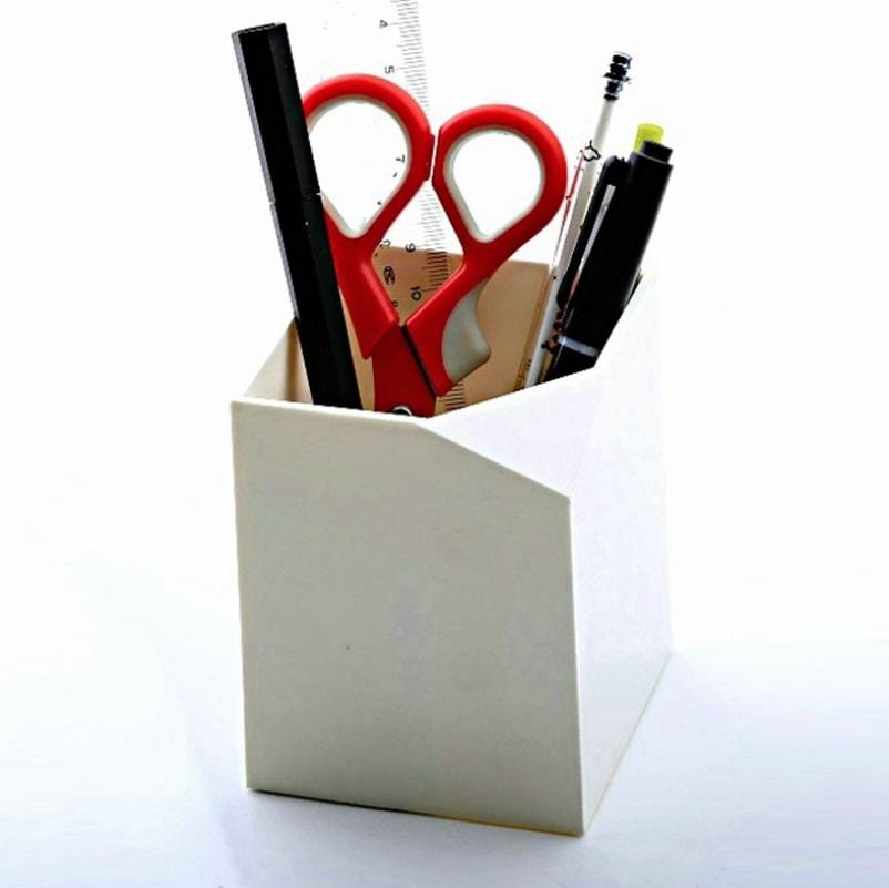2 PCS Plastic Pen Holder Multifunctional Office Supplies (White)
