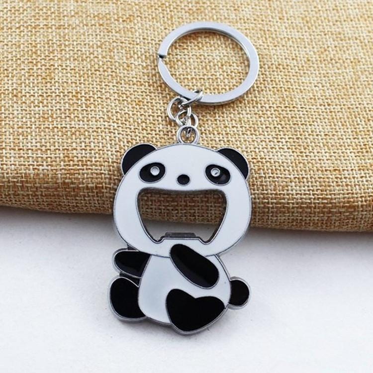 2 PCS Cartoon Animal Shape Beer Bottle Opening Tool Opener Panda Keychain Pendant