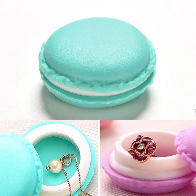 2 PCS Fashionable Macaron Storage Box  Jewelry Ring Box (Blue)