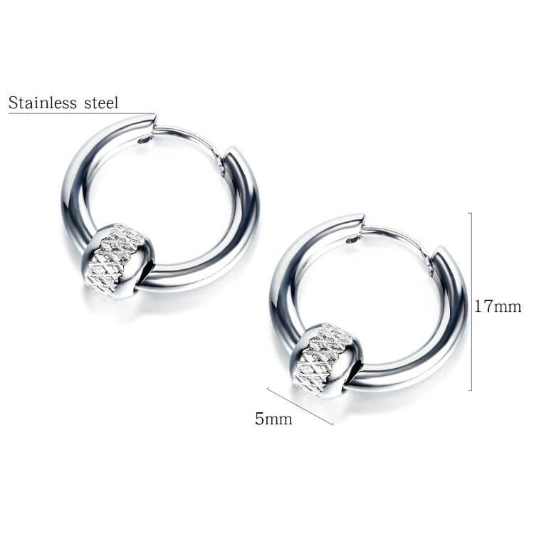 5 Pairs OPK 603 Men All-match Mesh Circle Earrings