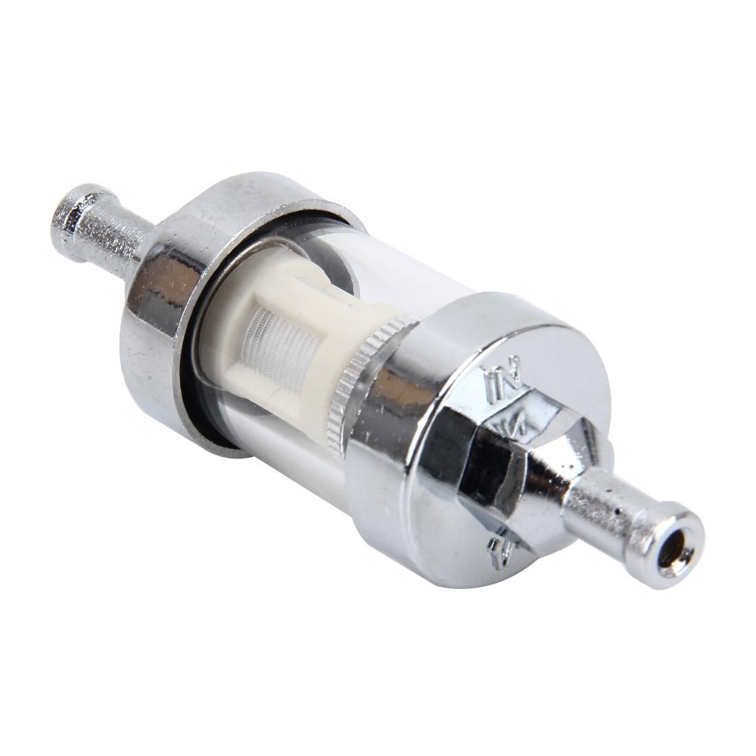 Motorcycle Metal Gas Inline Fuel Filter with Glass Observation Shell
