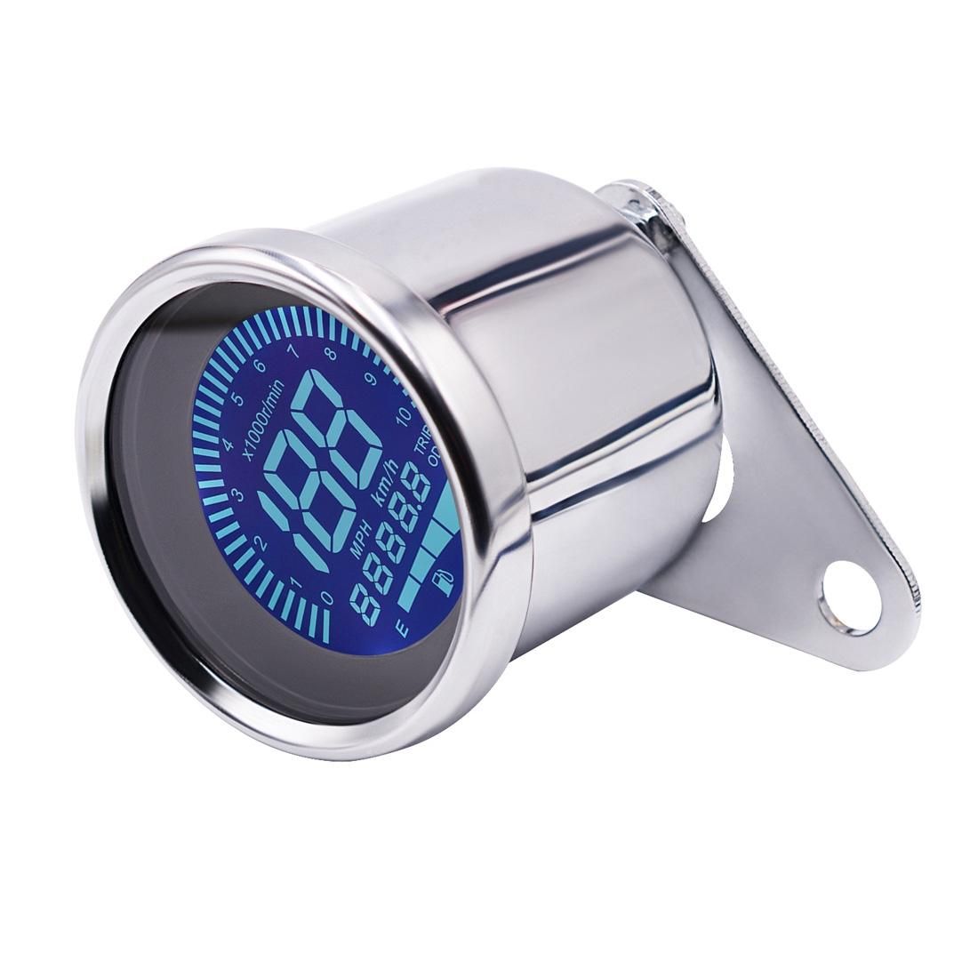 Motorcycle Multi-functional Modification Instrumentation Motorcycle Odometer Speedometer Tachometer Oil Gauge (Black)