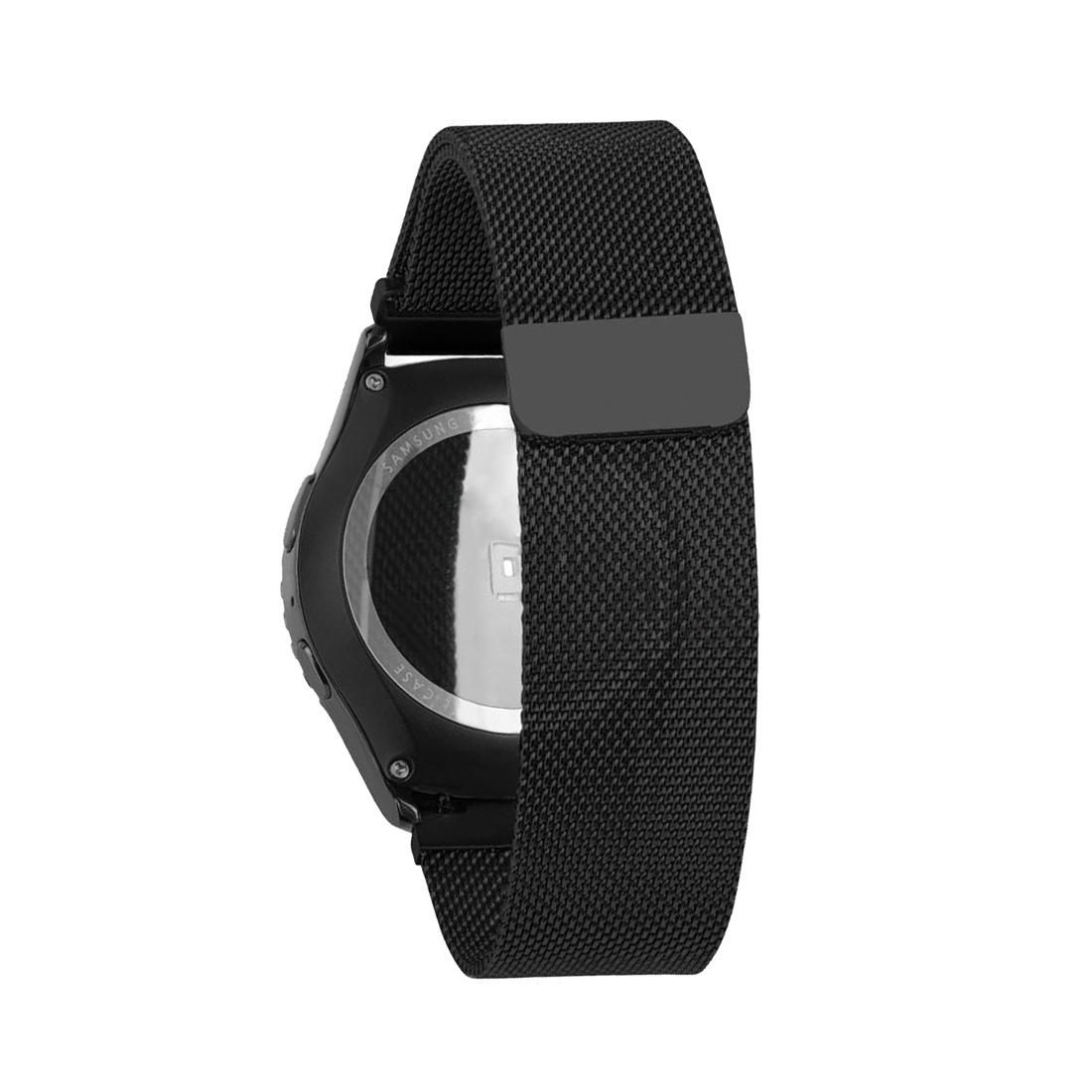 For Samsung Gear S2 Classic / S2 Watch Loop Magnetic Closure Clasp Stainless Steel Watchband (Black)
