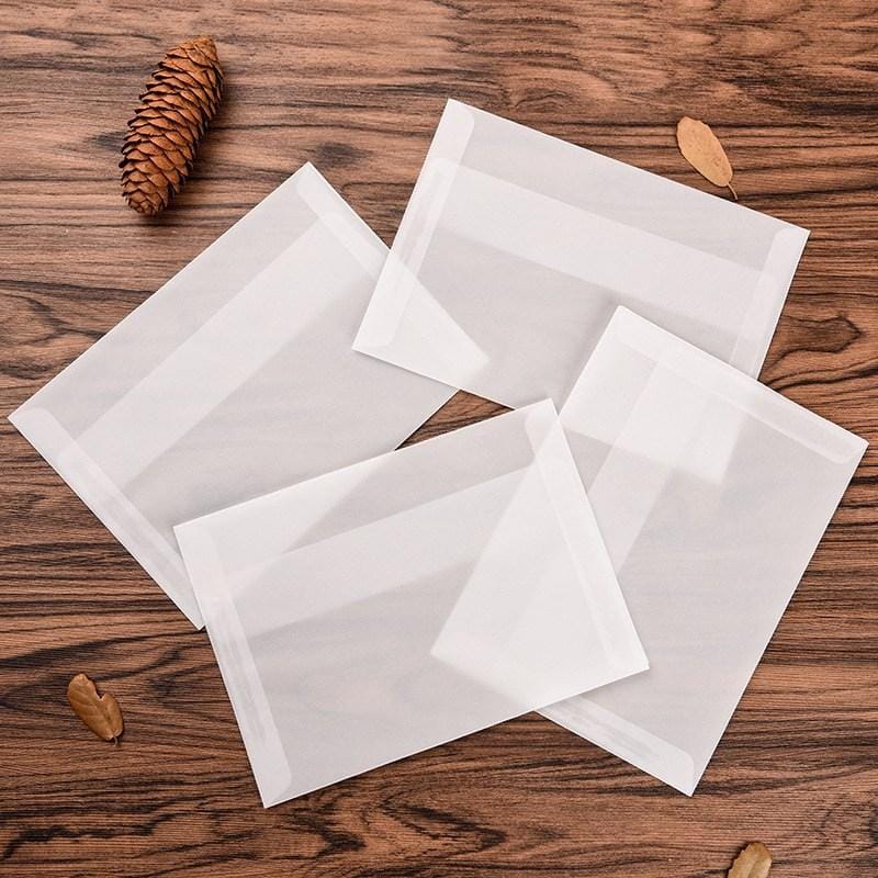5 PCS Wallet Envelope Vintage Blank Translucent Kraft Paper DIY Gift