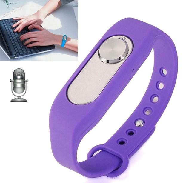 WR-06 Wearable Wristband 8GB Digital Voice Recorder Wrist Watch, One Button Long Time Recording (Purple)