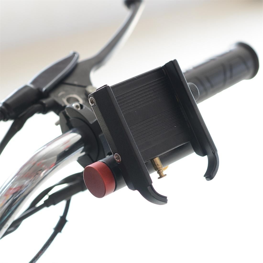 CS-868A1 Motorcycle Aluminum Alloy Mobile Phone Holder with Power Bank, Handlebar Version (Black)
