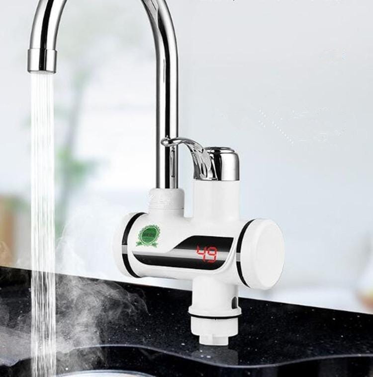 Yangge Indicator Section Electric Hot Water Faucet Instant Water Heater Kitchen Faucet Accessories, Plug Standard:EU Plug (White)