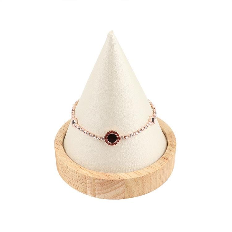 Circular Cone Log Rings Bracelets Jewelry Rack Storage Display Stand, Size: L (Beige)