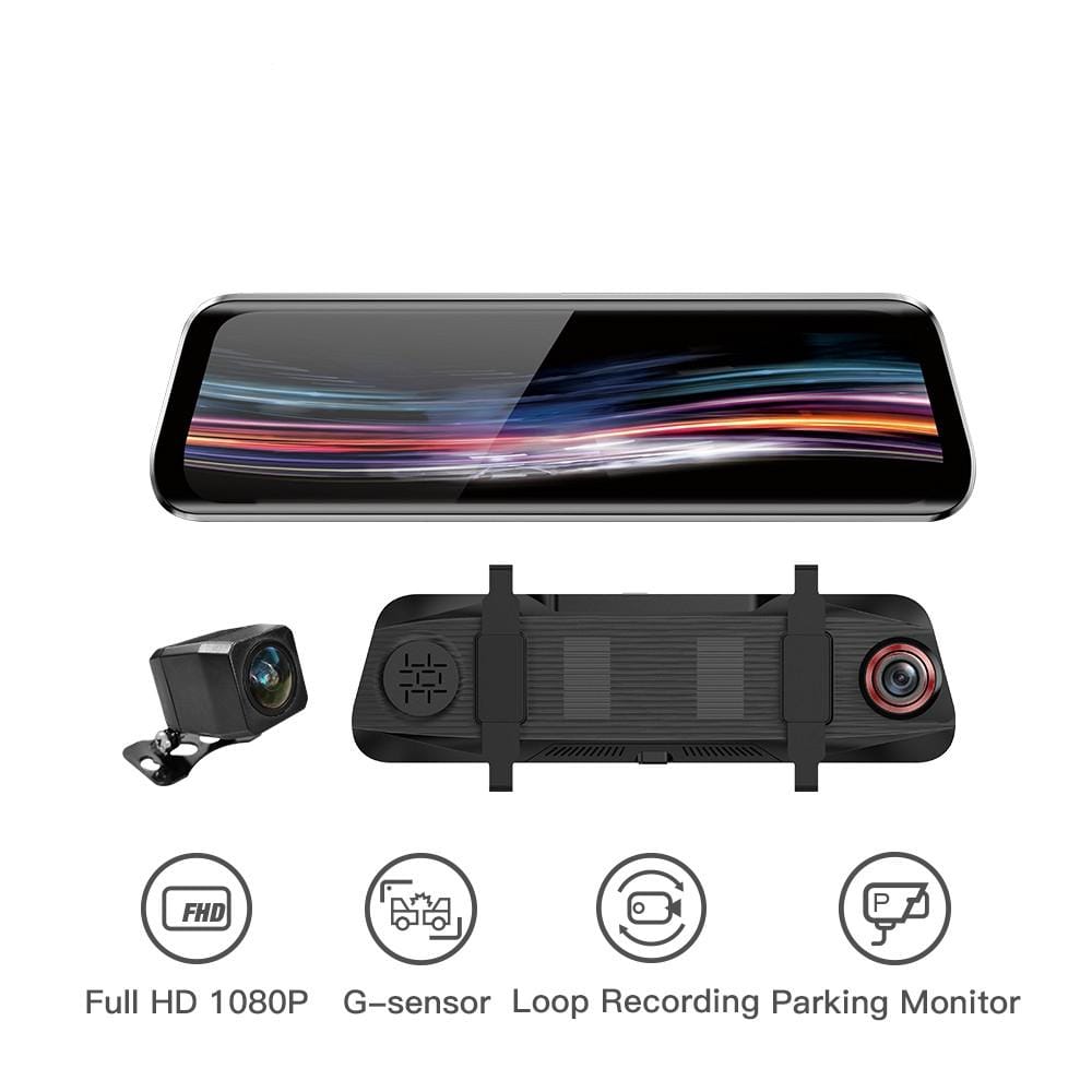 Anytek T11 FHD 1080P Dash Cam Driving Recorder Duel Lens Touch Screen Car Camera DVRS  With Rearview Mirror Camera