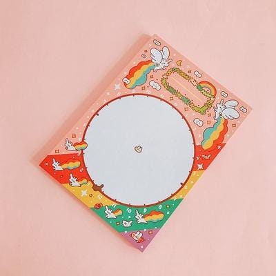 2 PCS Cute Cartoon Bread Bunny Note Book Hand Memo Material Notes Can Tear Memo Portable Notepad, Pages:80? (Rainbow Horse)