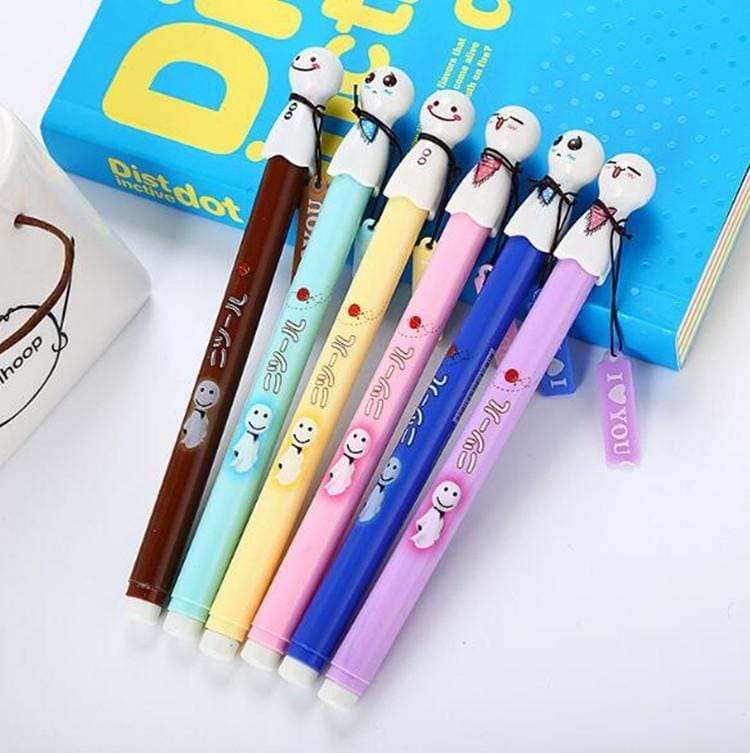 3 PCS Sunny Doll Gel Pen Cute Learning Stationery Office Supplies Black Needle Signature Pen Random Color Delivery