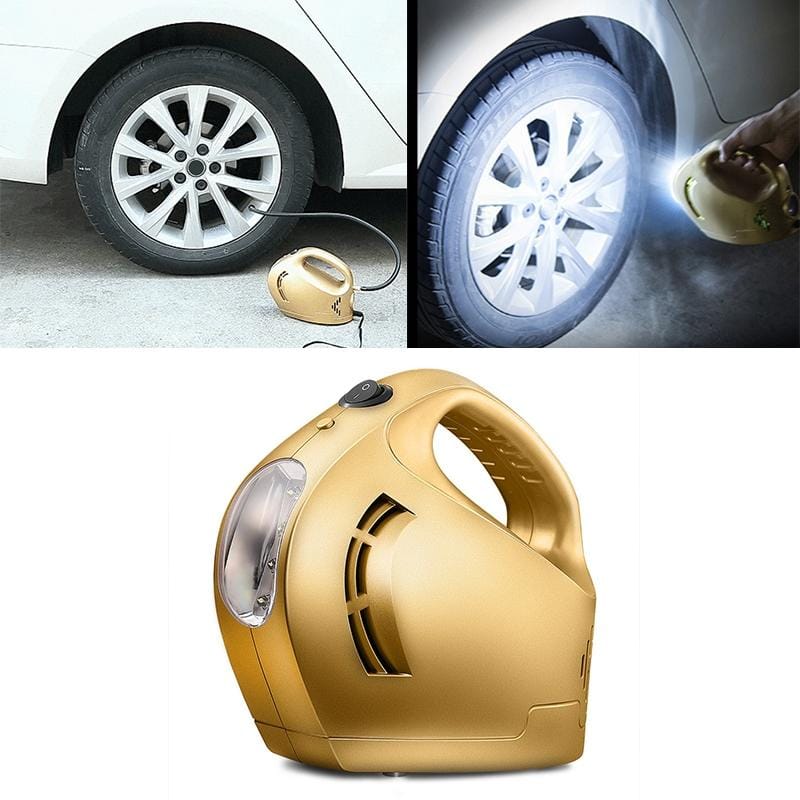 DC 12V 100W Four In One Portable  Car Tire Pump Inflatable Pump (Gold)