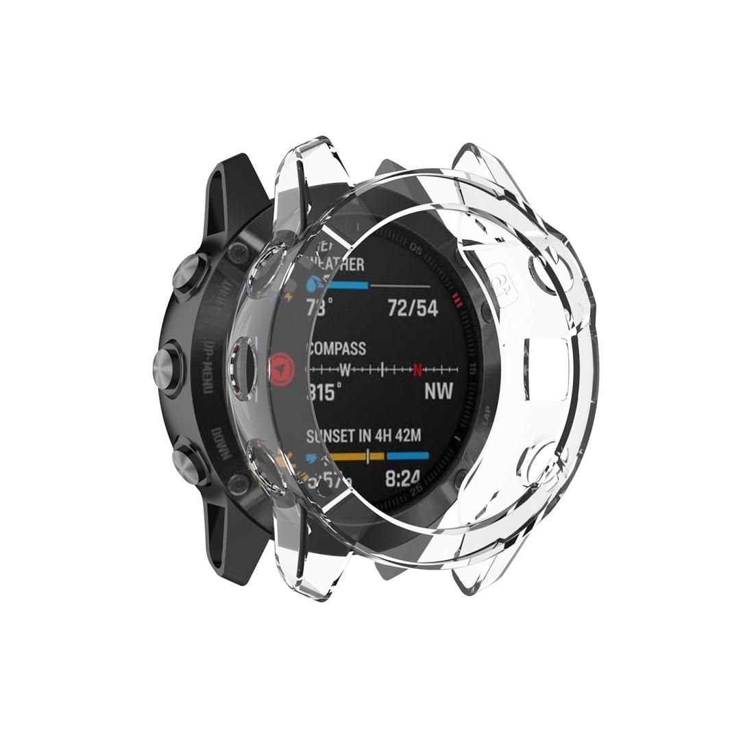 Suitable for Garmin Fenix 6S / 6S Pro transparent TPU Silica Gel Watch Case (Transparent white)