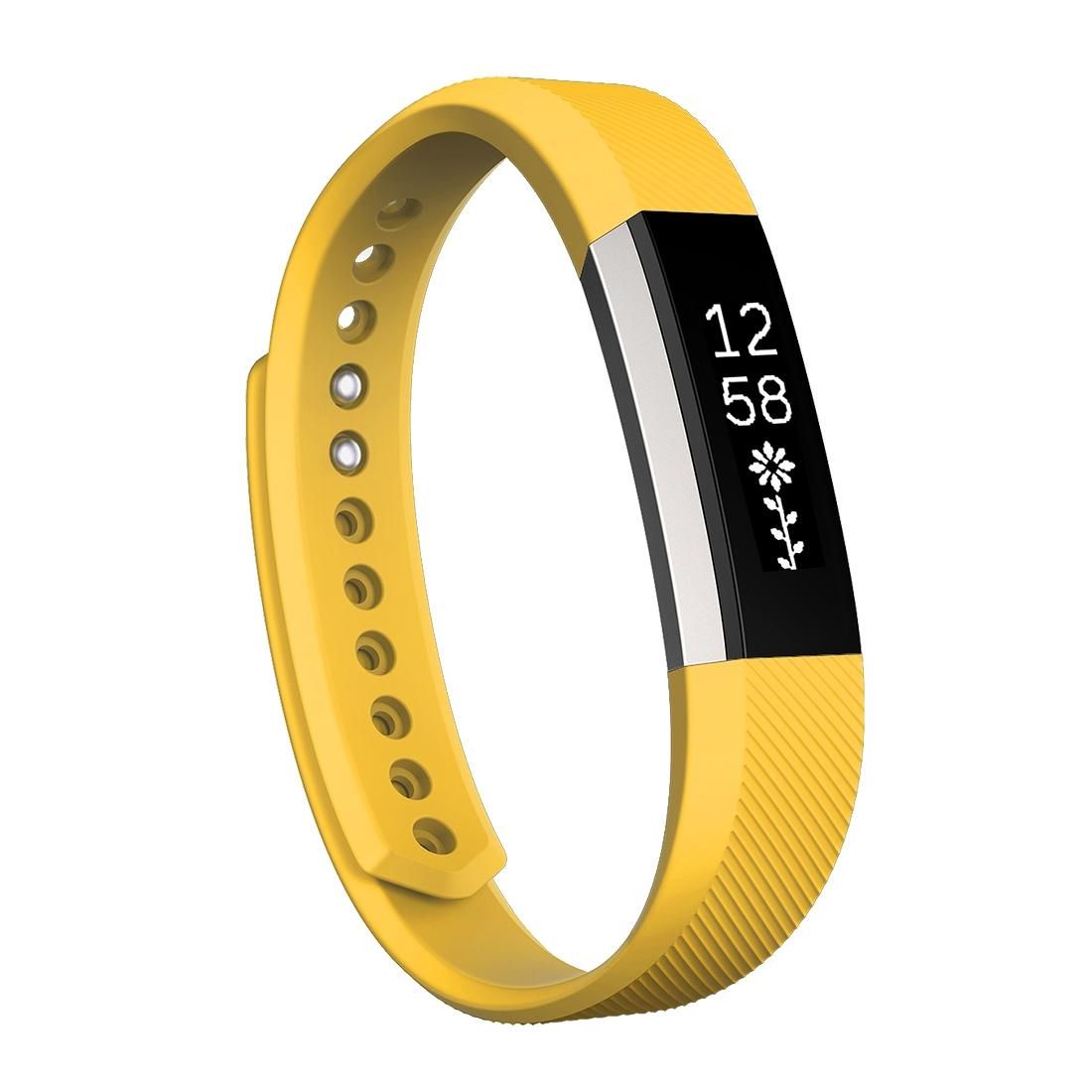 For Fitbit Alta Watch Oblique Texture Silicone Watchband, Small Size, Length: about 18.5cm (Yellow)
