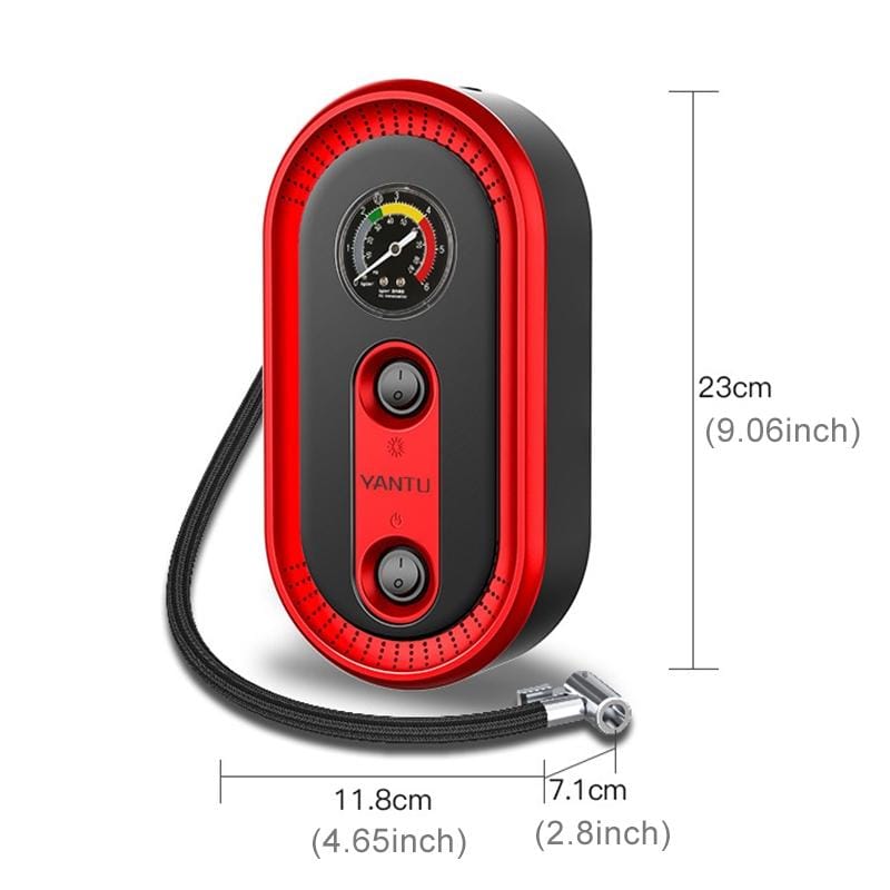DC12V 120W Portable Mechanical Dial Display Air Pump Tire Inflator Car Tire Pump Inflatable Pump (Black)