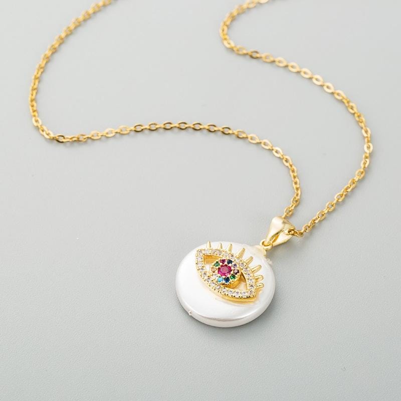 Women Micro-inlaid Zircon Natural Baroque Pearl Pendant