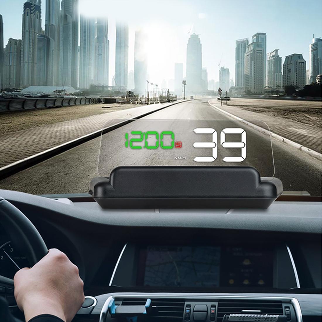 T900 Car GPS HUD Virtual HD Reflection Board Head-up Display, Speed & Driving Distance / Time Display, Over Speed & Voltage & Low Voltage Alarm, Fatigue Driving (Style1)