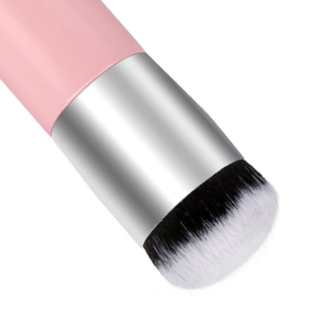 Short Wooden Handle Large Round Head Buffer Foundation Powder Makeup Brushes Plump Round Brush Makeup BB Cream Tools (White)