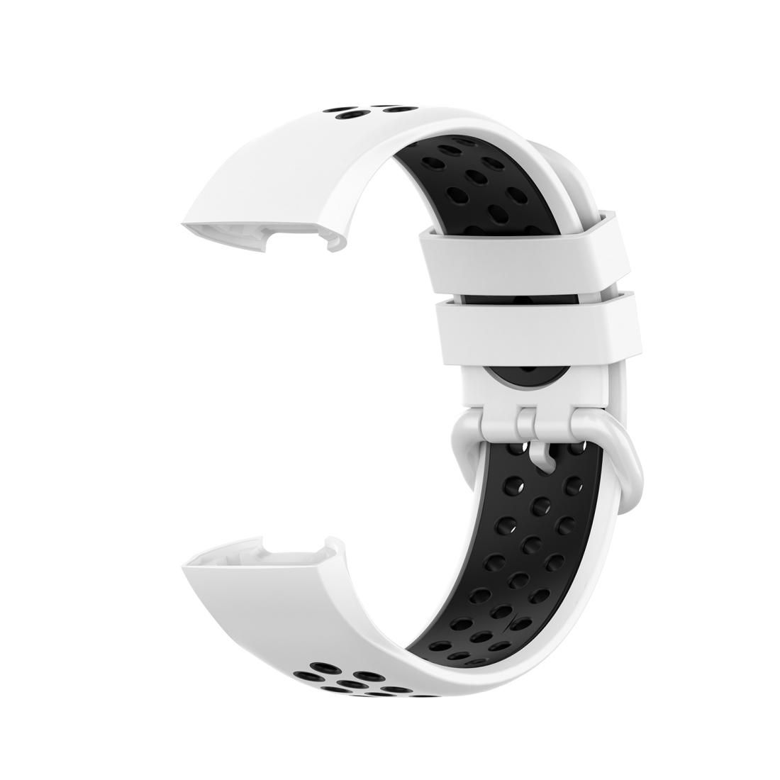 For Fitbit Charge 4 / Charge 3 / Charge 3 SE Watch Button Two Colors Silicone Replacement Strap Watchband (Black Lime)