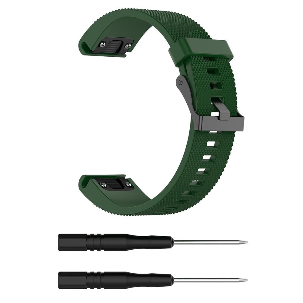 For Garmin Fenix 5S  Silicone Replacement Wrist Strap Watchband (Army Green)