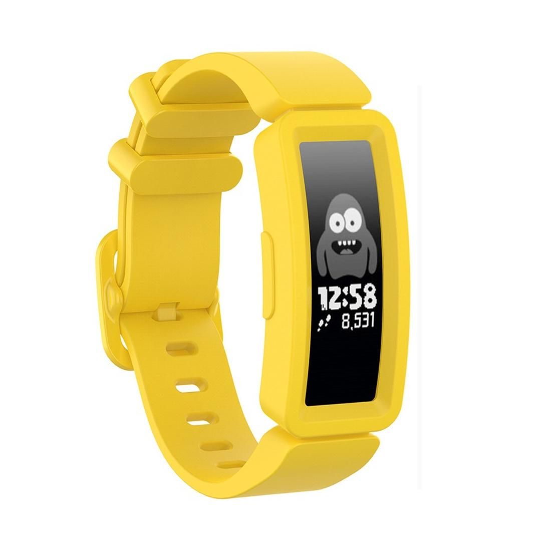 For Fitbit Inspire HR / Ace 2 Silicone Smart Watch Replacement Strap Wristband (Yellow)