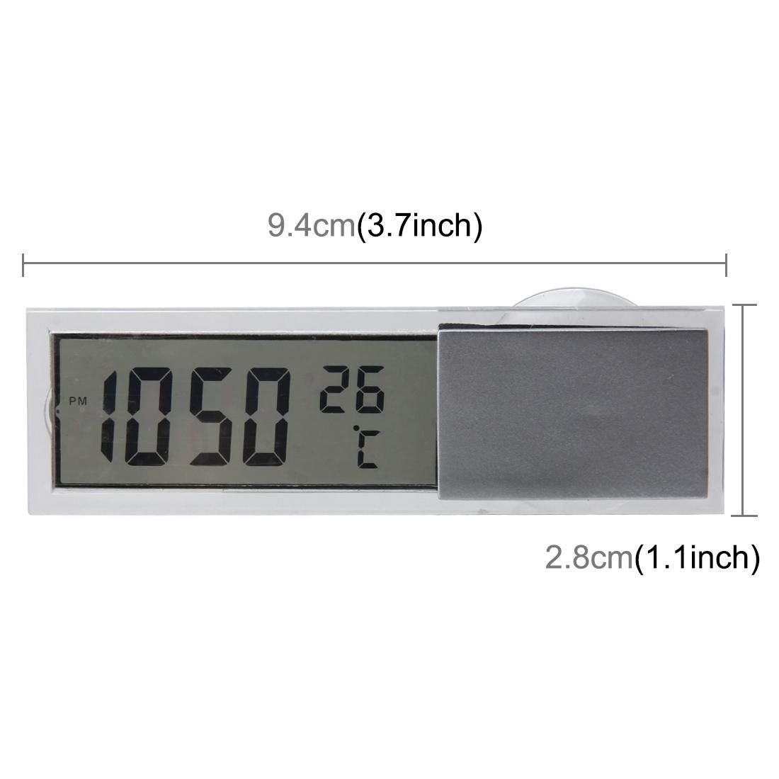 2 in 1 Car Auto LCD Clip-on Digital LCD Automotive Thermometer Car Clock Temperature Time