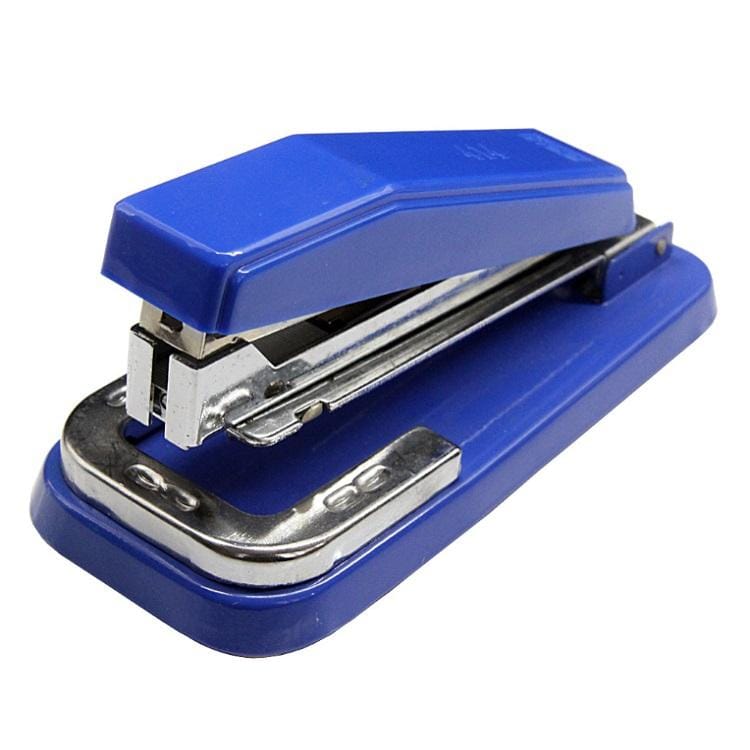 2 PCS Deli 0414 Stapler Portable Rotatable Stapler 0012 Staple Nail (Blue)