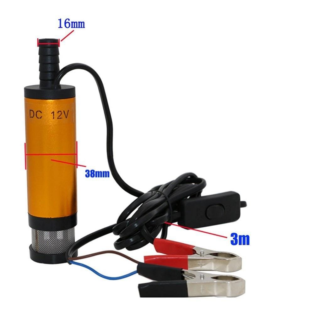 12V Car Electric Submersible Pump Fuel Water Oil Transfer Submersible Pump with On/Off Switch