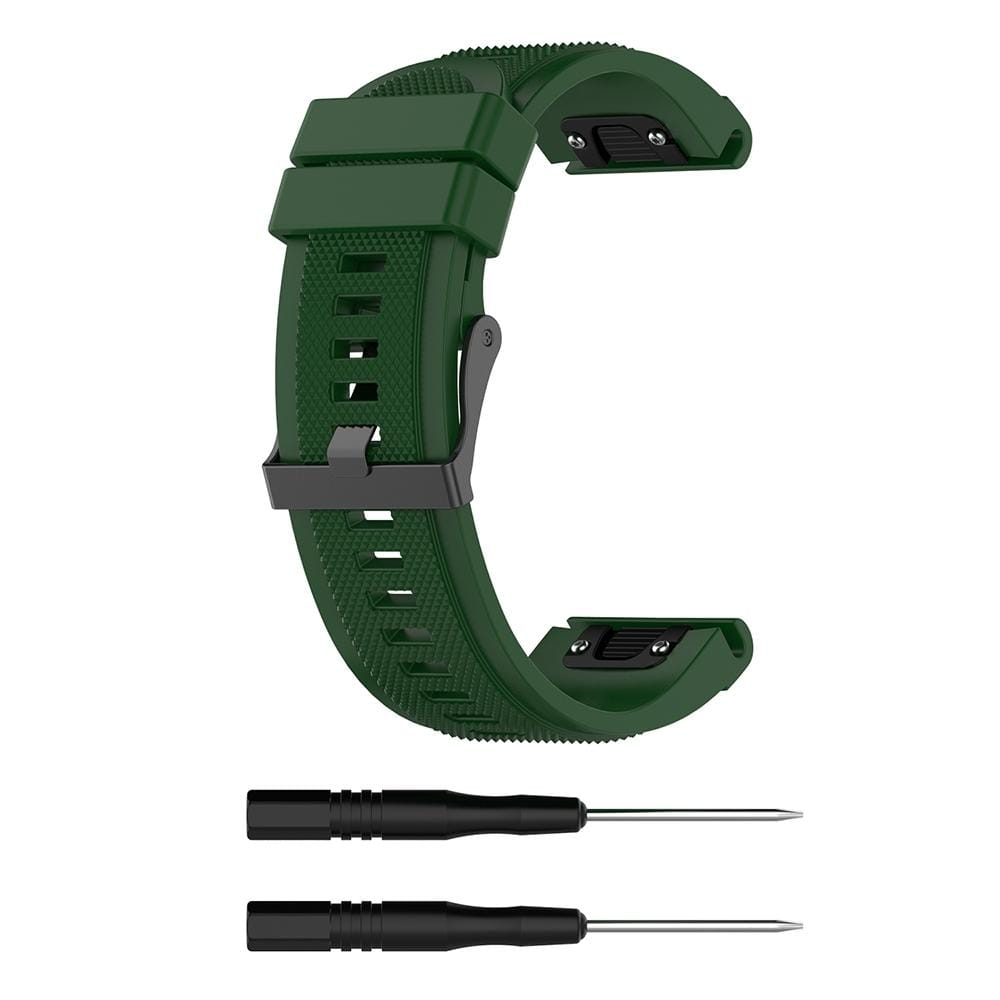 For Garmin Fenix 5X Fenix3 / Fenix3 HR Silicone Replacement Wrist Strap Watchband (Army Green)