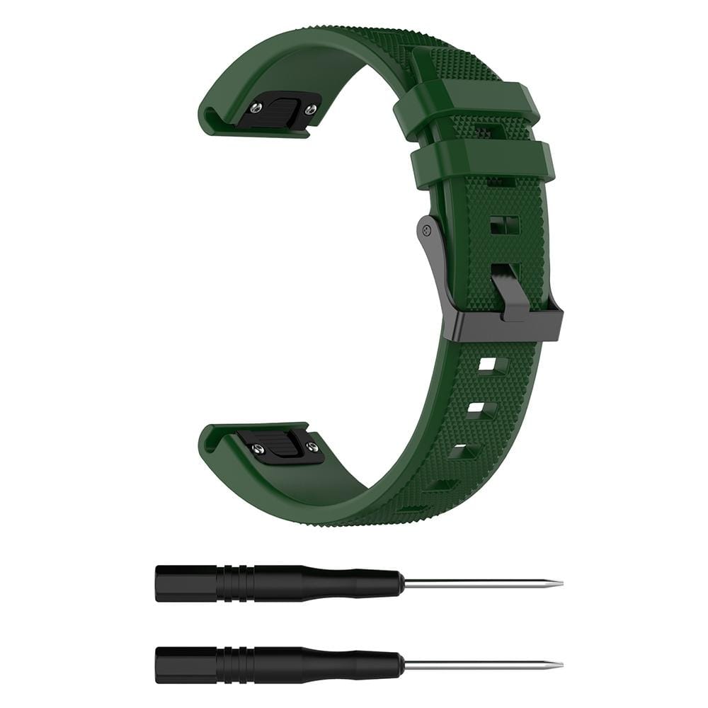 For Garmin Fenix5 Silicone Replacement Wrist Strap Watchband (Army Green)