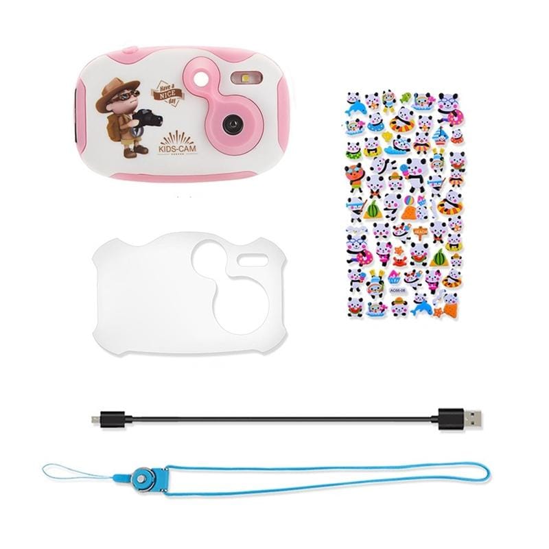 2.0 Mega Pixel 1.44 inch HD Screen Creative DIY Mini Digital Camera for Children (Pink)