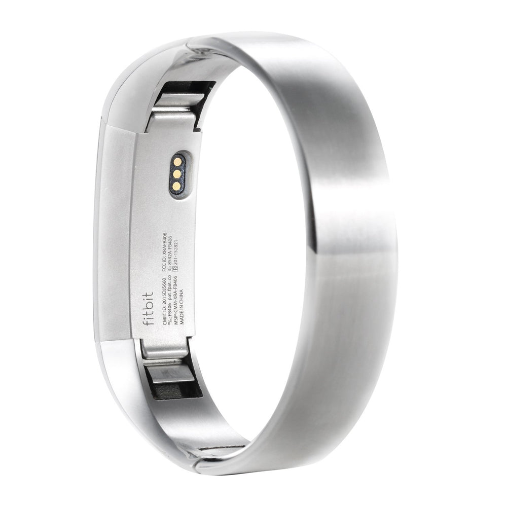 Simple Style Stainless Steel Snap-on Clasp Bracelet Wristband for Fitbit Alta - Silver Color