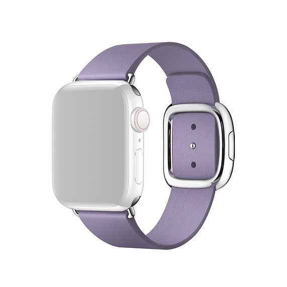 Modern Style Genuine Leather Watchband with Magnetic Buckle for Apple Watch Series 8 45mm / Ultra 49mm / 7 45mm / Series 6 SE / SE (2022) / 5 4 44mm / Series 3 2 1 42mm - Purple