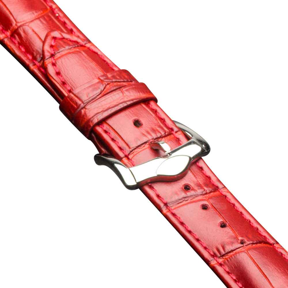 QIALINO for Apple Watch Series 8 7 41mm / Series 6 SE / SE(2022) 5 4 40mm / Series 3 2 1 38mm Crocodile Texture Genuine Leather Wrist Strap - Red