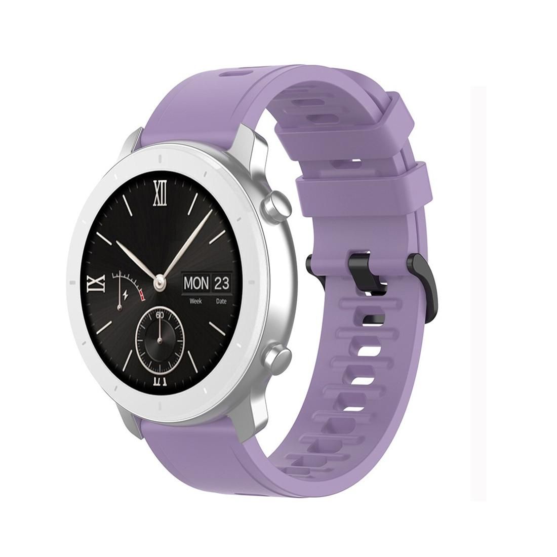 For Amazfit GTR Silicone Smart Watch Replacement Strap Wristband, Size:20mm (Light Purple)