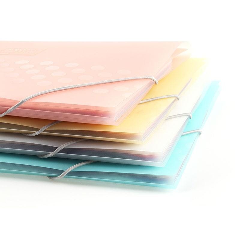 Organ Bag Test Paper Folder Vertical Multi-layer Transparent Student Storage Fle Bag (White)