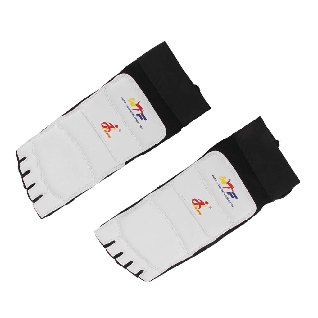 1 Pair PU Leather Taekwondo Foot Protector MMA Karate Foot Pads - XS