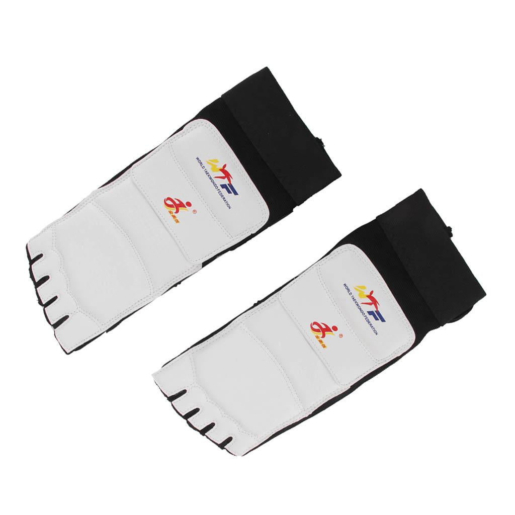 1 Pair PU Leather Taekwondo Foot Protector MMA Karate Foot Pads - XL