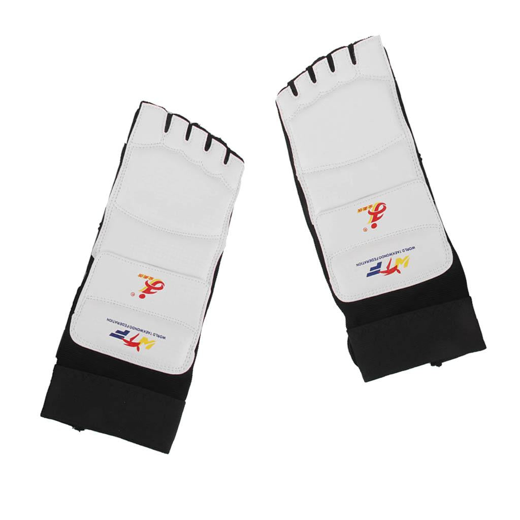 1 Pair PU Leather Taekwondo Foot Protector MMA Karate Foot Pads - XL