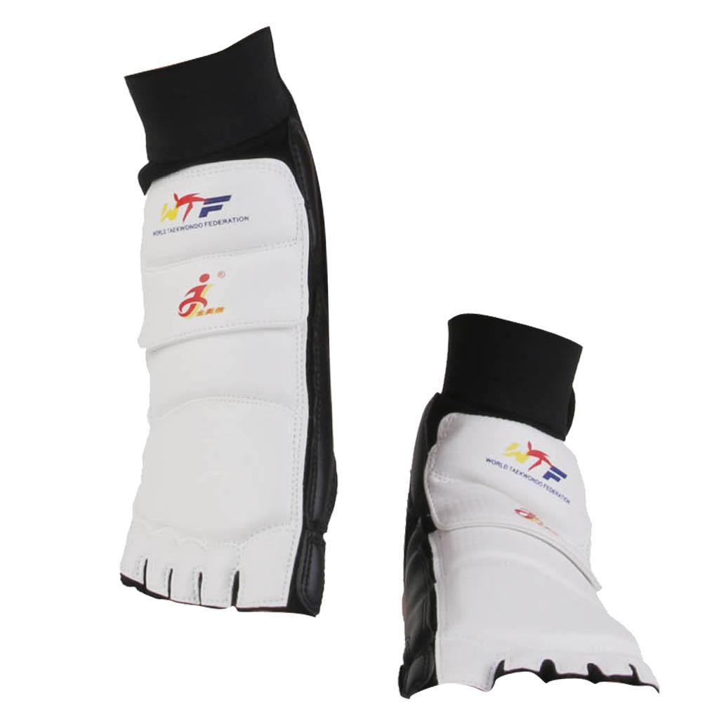 1 Pair PU Leather Taekwondo Foot Protector MMA Karate Foot Pads - XL