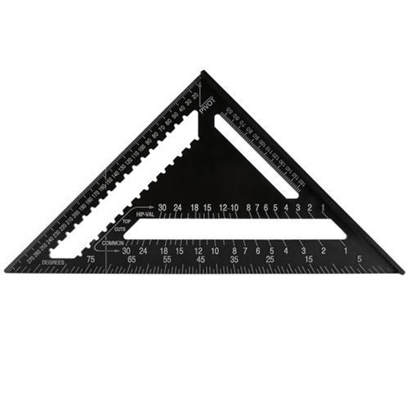 7 Inch Aluminum Profile Black Oxide 90 Degree 45 Degree Triangle Square Ruler (7 Inch Imperial)