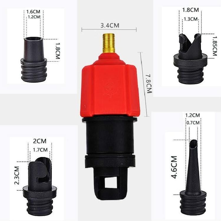 Surfing Paddle Board Rubber Boat Inflatable Bed Air Valve Adapter Car Air Pump Adapter (Red)