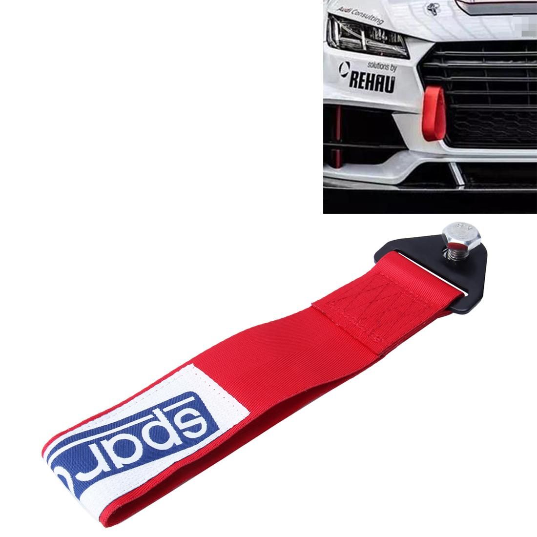 Sparco Universal Front Rear Racing Car Tow Towing Strap Bumper Hook Up To 10000 LBS (Red)