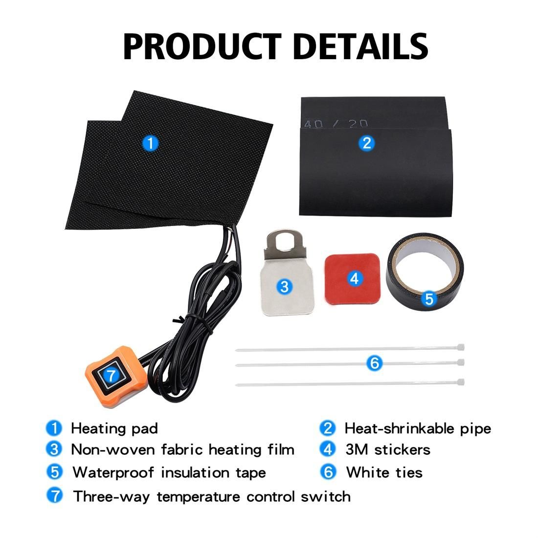 CS-937A1 Motorcycle Scooter Smart Three Gear Temperature Control Electric Hand Grip Cover Heated Grip Handlebar