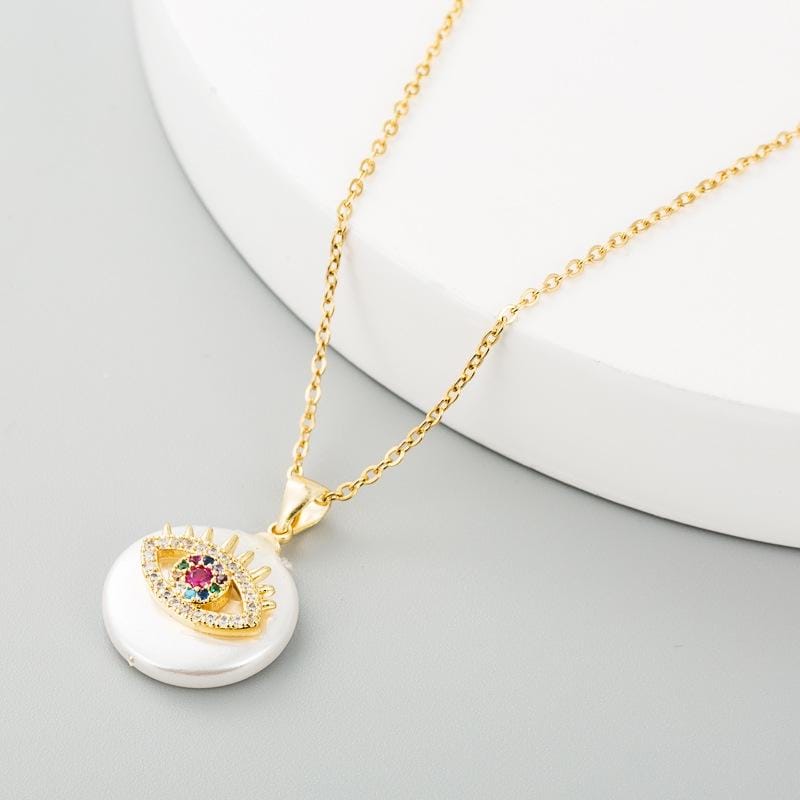 Women Micro-inlaid Zircon Natural Baroque Pearl Pendant