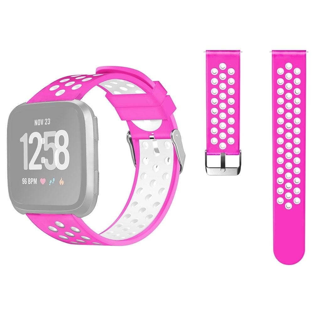 For Fitbit Versa Simple Fashion Silicone Watch Strap (Magenta)